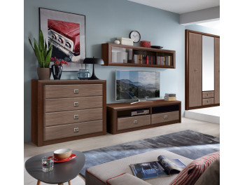 KOEN (MDF) Comoda KOM4S (WENGE MAGIA/SHTROKS)