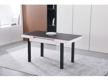 Masa FIORI Sticla extensibila 110(140)x75x75 (BLACK FROSTED GLASS)