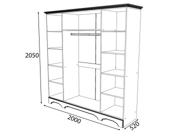 BOSTON Dulap 4D2DS (IVORY/VANILIE SUPERMAT MDF)