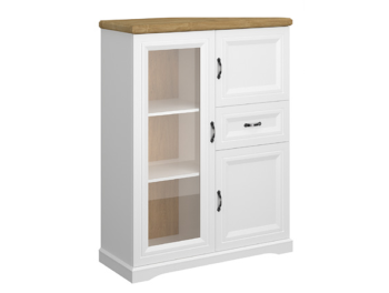 RIVA Vitrina REG 1W2D1S  (witryna niska 2d1w1s bialy/dab harbor)