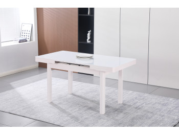 Masa FIORI Sticla extensibila 110(140)x75x75 (ALB)