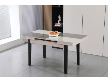 Masa FIORI Sticla extensibila 110(140)x75x75 (WHITE/GREY)