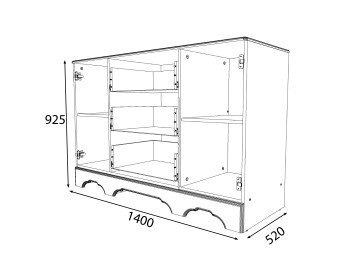 BOSTON Comoda 2D3S (IVORY/VANILIE SUPERMAT MDF)