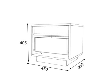 GENEVA Noptiera (Gri Grafit si Stejar Craft Alb)